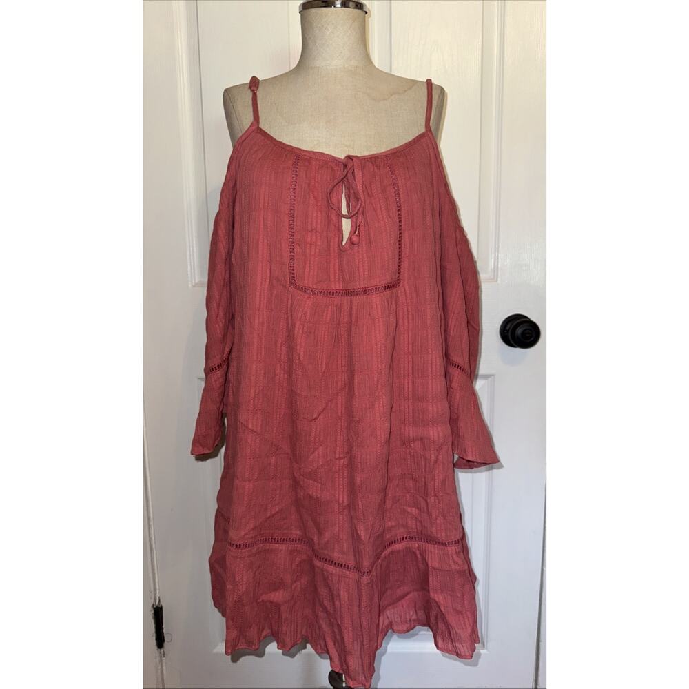 Tularosa Revolve Hattie Dress in Deep Rose TULAROSA Size M Cold Shoulder‎